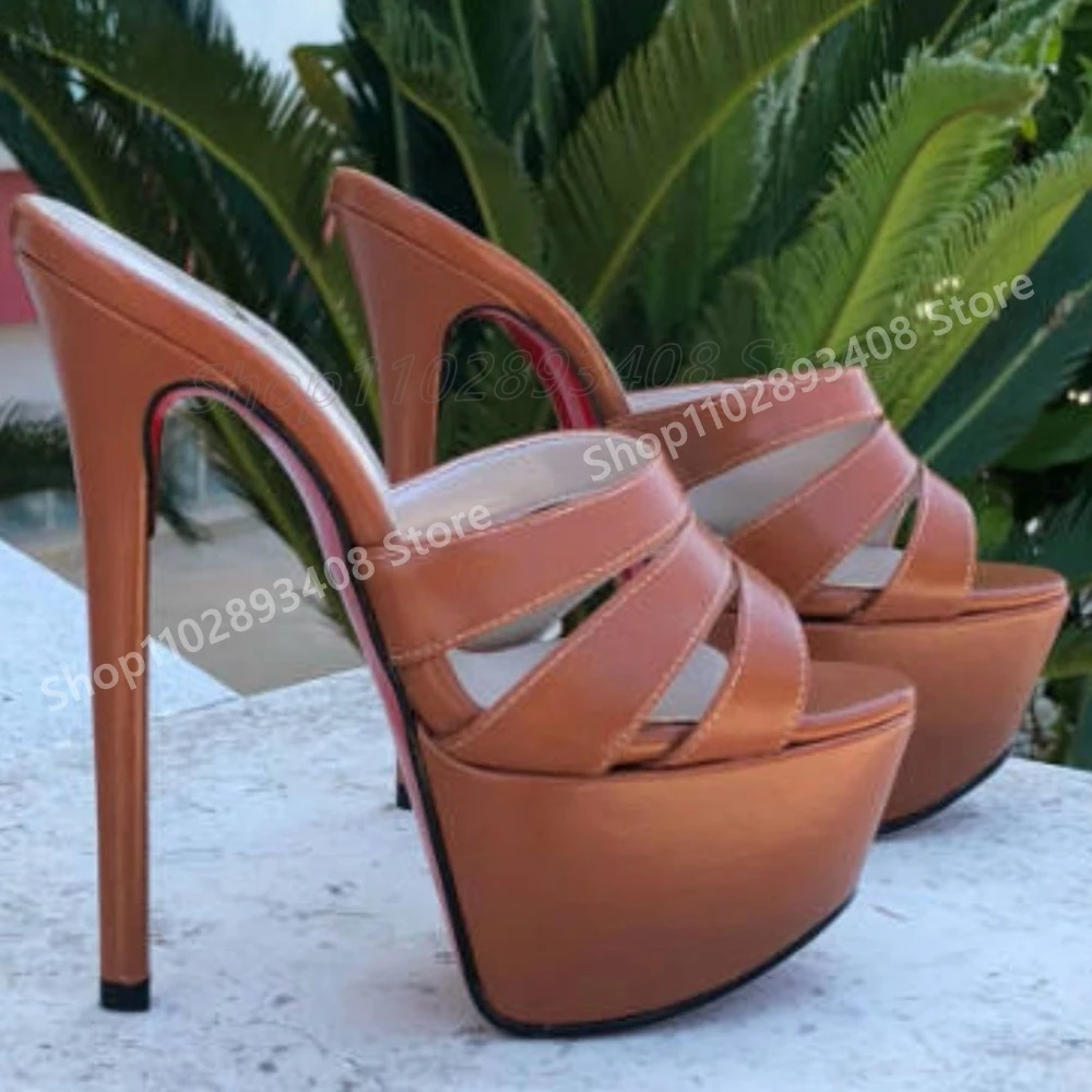 Brown Belts Decor Platform Slippers Hollow Stiletto High Heel Matte Fashion Hot Girl Women Shoes 2025 Summer Zapatos Para Mujere
Brown Belts Decor Platform Slippers Hollow Stiletto High Heel Matte Fashion Hot Girl Women Shoes 2025 Summer Zapatos Para Mujere