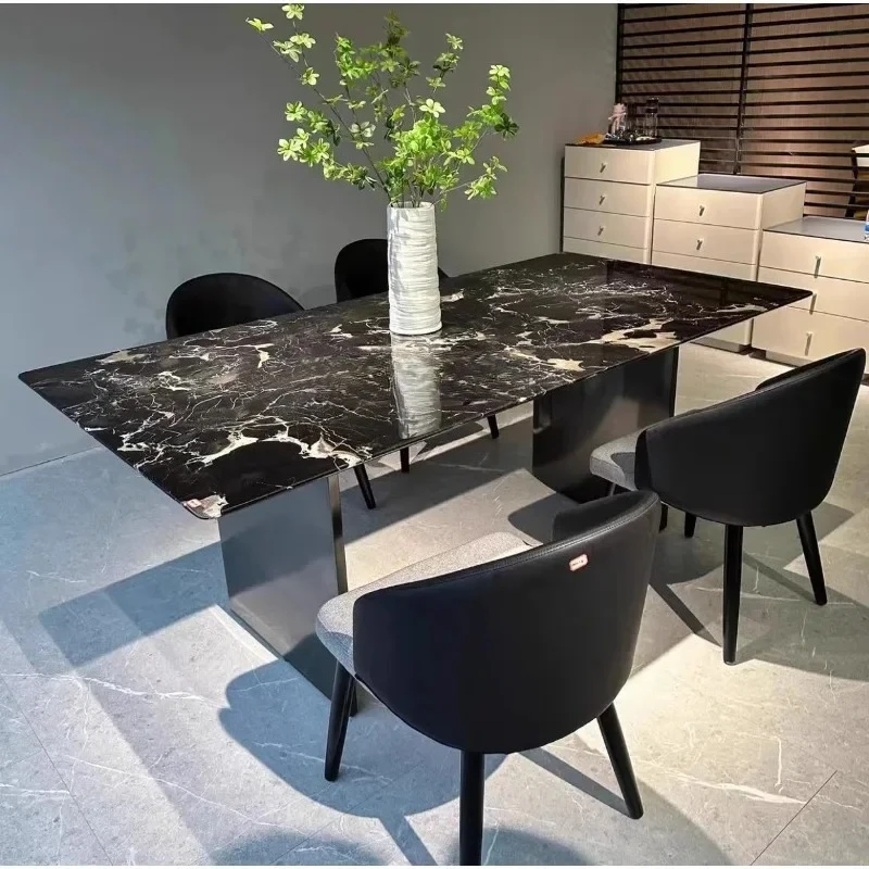 Imported natural marble black rose dining table household high-end luxury stone rectangular dining table2005
Imported natural marble black rose dining table household high-end luxury stone rectangular dining table2005