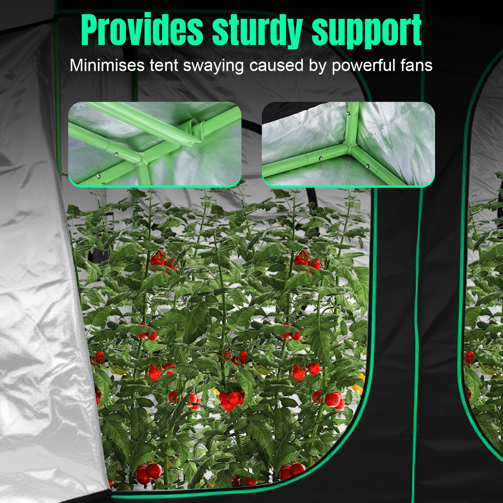 4x8 Hydroponic Indoor Plant Grow Tents 600D Oxford Fabric 94x47x78inch Plant Tent with Observation Window for Fruit Flower Veg
4x8 Hydroponic Indoor Plant Grow Tents 600D Oxford Fabric 94x47x78inch Plant Tent with Observation Window for Fruit Flower Veg