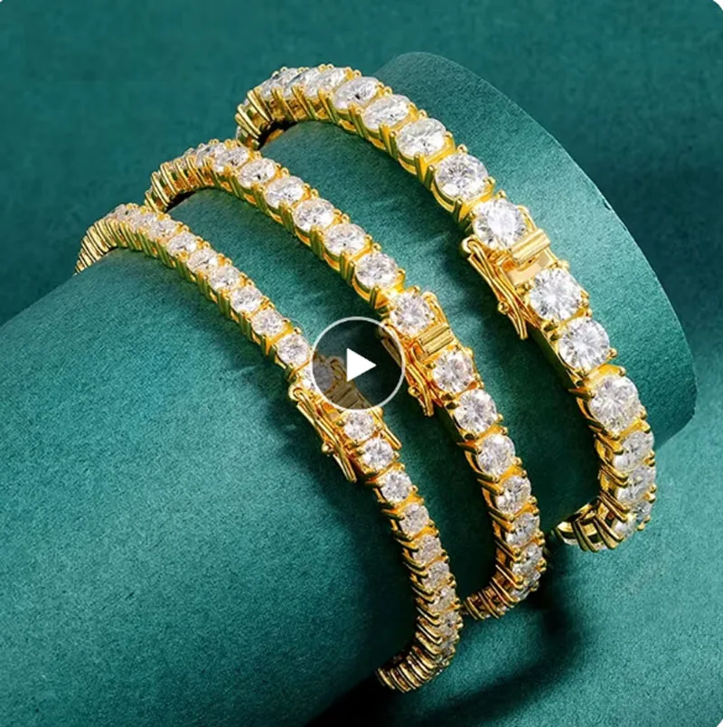 18k Gold Plated Moissanite Tennis Bracelet for Women 3/4/5mm Classic 925 Sterling Silver Sparkling Diamond Bracelet for Woman
18k Gold Plated Moissanite Tennis Bracelet for Women 3/4/5mm Classic 925 Sterling Silver Sparkling Diamond Bracelet for Woman