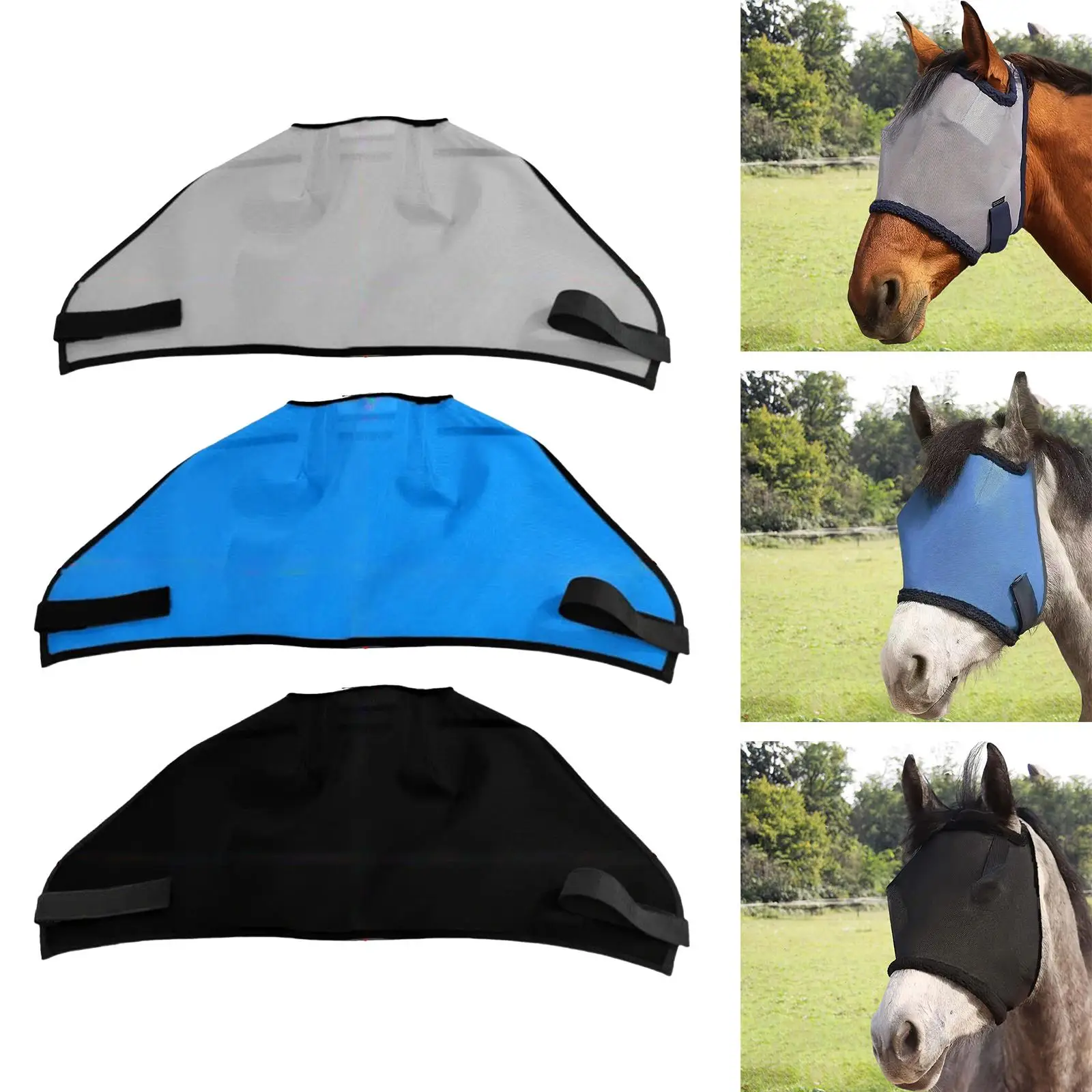 Лицевая маска для лица, защитное покрытие, тренировочная летняя маска для лошади без ушей
Лицевая маска для лица, защитное покрытие, тренировочная летняя маска для лошади без ушей