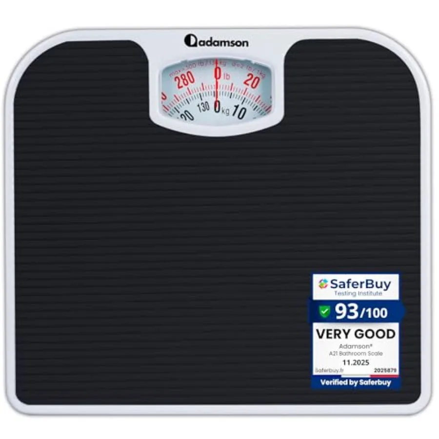 A21 Analog Scales for Body Weight - Up to 300 LB - New - Anti-Skid Rubber Surface + Large Numbers - Analog Bathroom Scale - Aff
A21 Analog Scales for Body Weight - Up to 300 LB - New - Anti-Skid Rubber Surface + Large Numbers - Analog Bathroom Scale - Aff