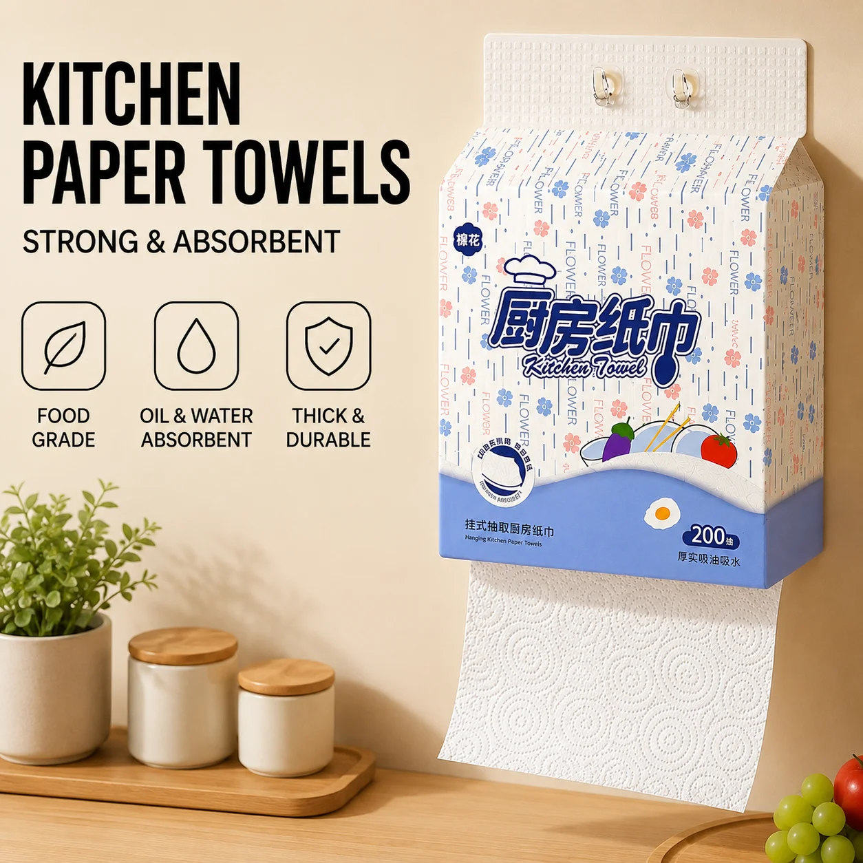 130-sheet Hanging Kitchen Paper Towels Restaurant Cleaning Paper Towels Household Kitchen Paper Towels Thickened for Home
130-sheet Hanging Kitchen Paper Towels Restaurant Cleaning Paper Towels Household Kitchen Paper Towels Thickened for Home