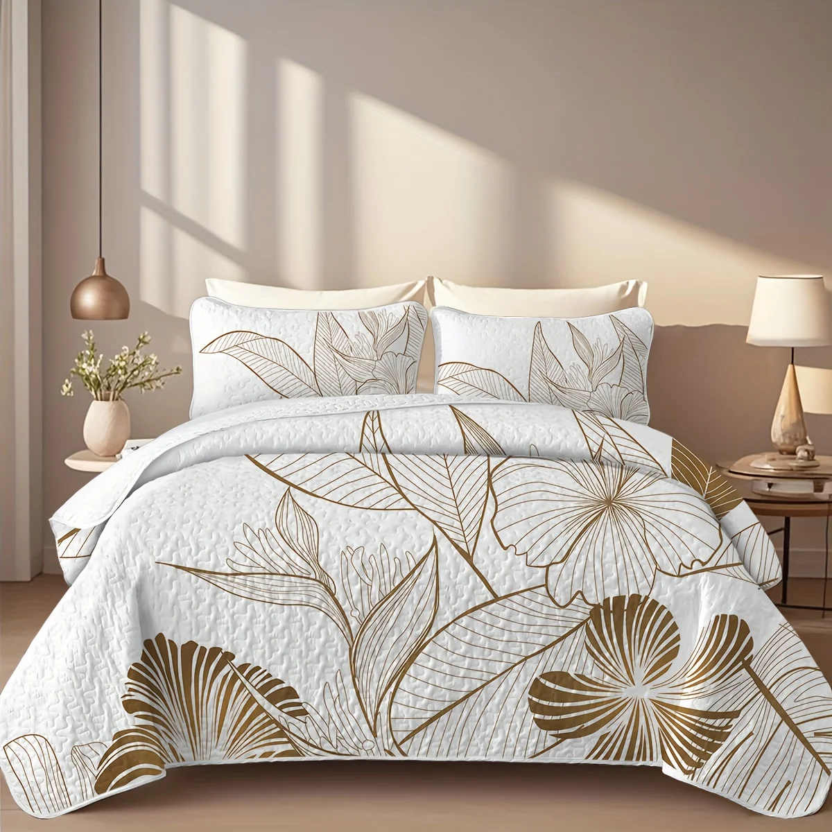 us2/3pcs Tropical Plant Print Quilt Set | 100% Polyester, Soft and Easy to Clean, Summer Bedding, Lightweight and Breathable, Non-slip, Machine Washable, Elegant and Stylish Room Decor, Christmas Giftsd
us2/3pcs Tropical Plant Print Quilt Set | 100% Polyester, Soft and Easy to Clean, Summer Bedding, Lightweight and Breathable, Non-slip, Machine Washable, Elegant and Stylish Room Decor, Christmas Giftsd