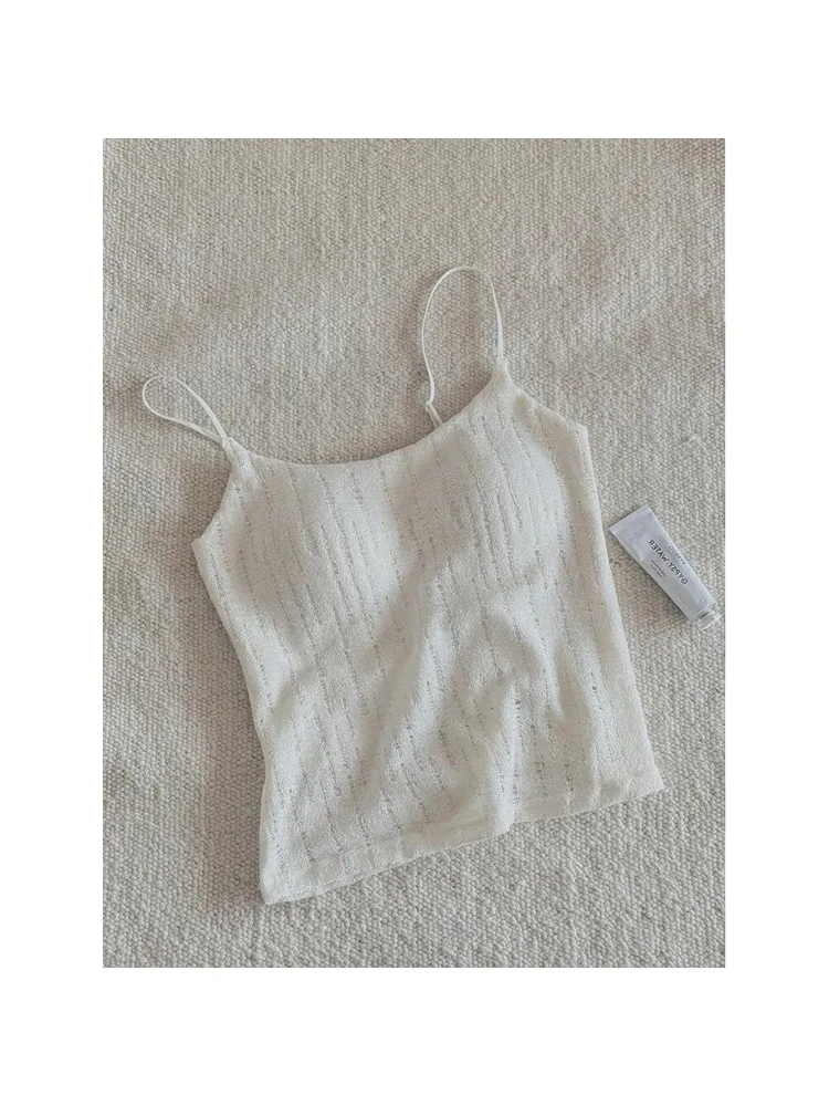 Vintage Linen Style Camisole Top, Thin Breathable, Built-in Chest Pad, Slimming Beauty Back, Women Daily Inner Outer Clothes
Vintage Linen Style Camisole Top, Thin Breathable, Built-in Chest Pad, Slimming Beauty Back, Women Daily Inner Outer Clothes