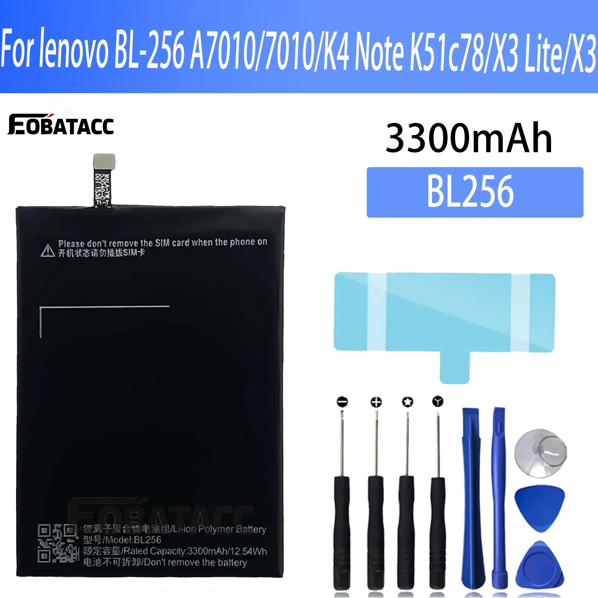 100% New Original Battery BL256 For lenovo BL-256 A7010/7010/K4 Note K51c78/X3 Lite/X3 Battery + Free Tools
100% New Original Battery BL256 For lenovo BL-256 A7010/7010/K4 Note K51c78/X3 Lite/X3 Battery + Free Tools