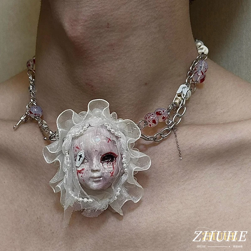 ZHUHE Gauze Baby Face Necklace New Gothic Style For Women Men Jewelry Accessories Party Gift To Girlfriend
ZHUHE Gauze Baby Face Necklace New Gothic Style For Women Men Jewelry Accessories Party Gift To Girlfriend