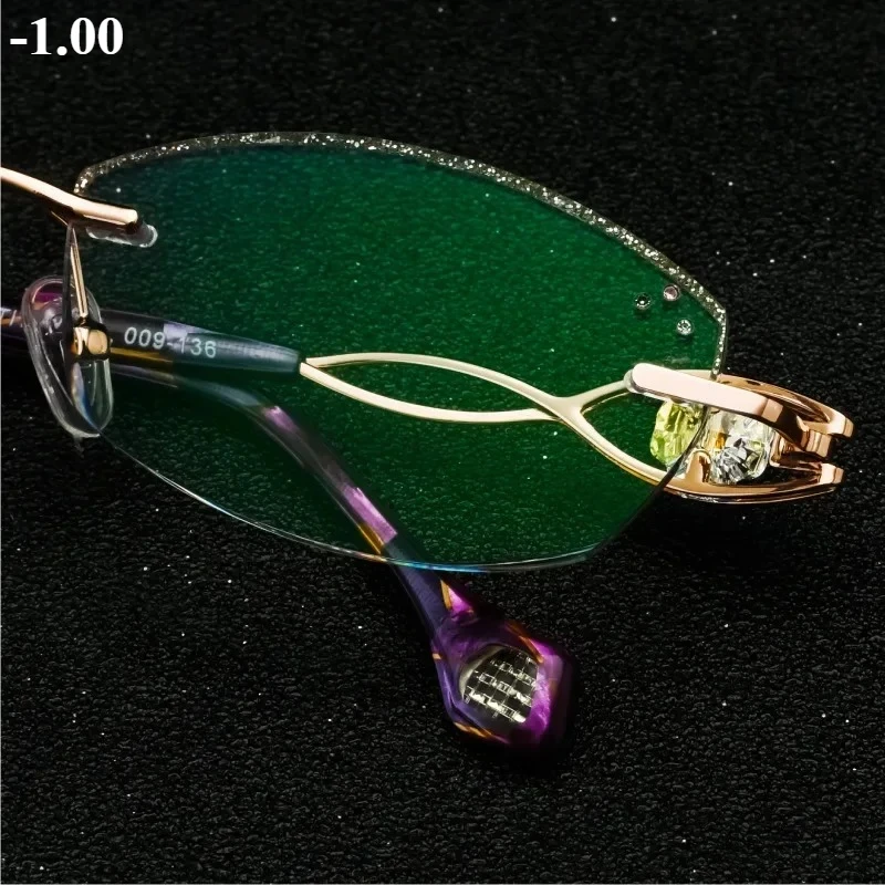 -75-100-125-150-175-200-225-250-275 Women's Diamond Titanium Rimless Eyeglass Frames Customized Prescription Glasses Coustomidze
-75-100-125-150-175-200-225-250-275 Women's Diamond Titanium Rimless Eyeglass Frames Customized Prescription Glasses Coustomidze