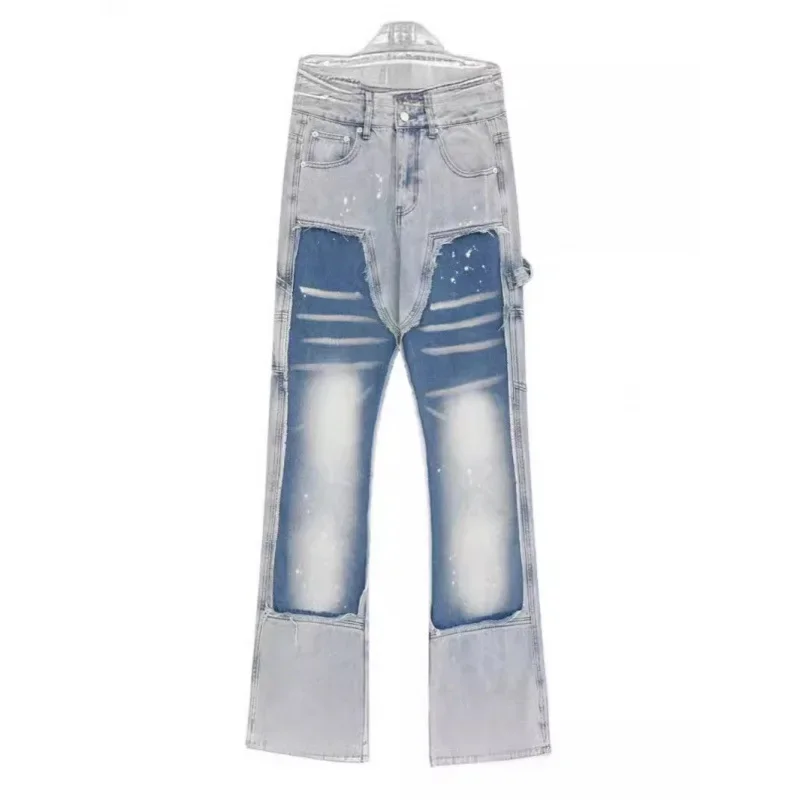 Four Seasons Men's American Style High Street Vintage Splashed Ink Gradient Blue Jean Pants Casual Straight Wide Leg Denim Pants
Four Seasons Men's American Style High Street Vintage Splashed Ink Gradient Blue Jean Pants Casual Straight Wide Leg Denim Pants