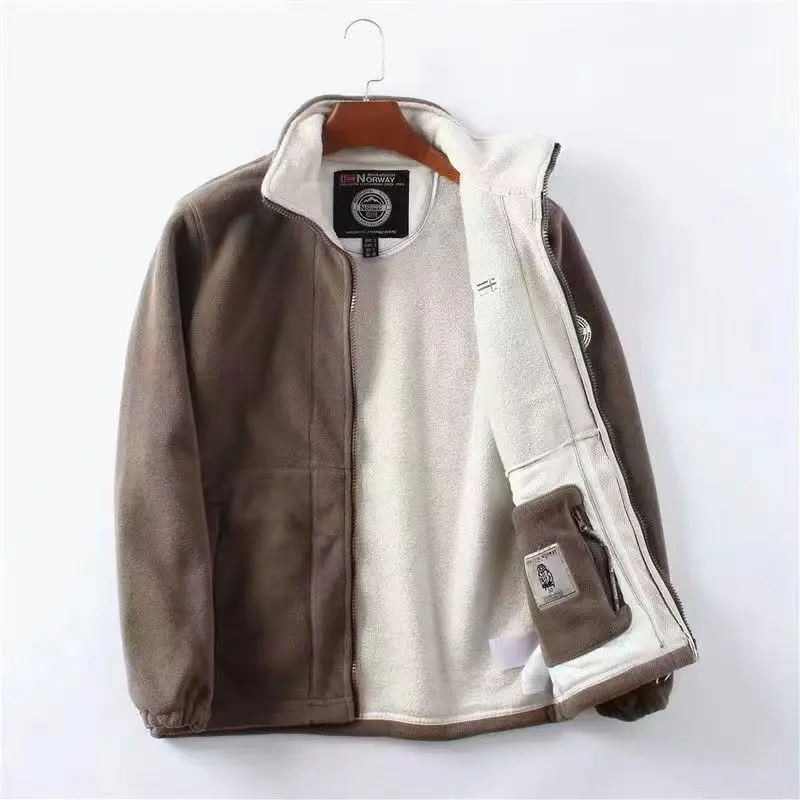 Thickened Fleece Double-sided Flocking Jacket Men's Casual Loose plus Size Outerwear Autumn Winter Warm Polyester Fiber
Thickened Fleece Double-sided Flocking Jacket Men's Casual Loose plus Size Outerwear Autumn Winter Warm Polyester Fiber