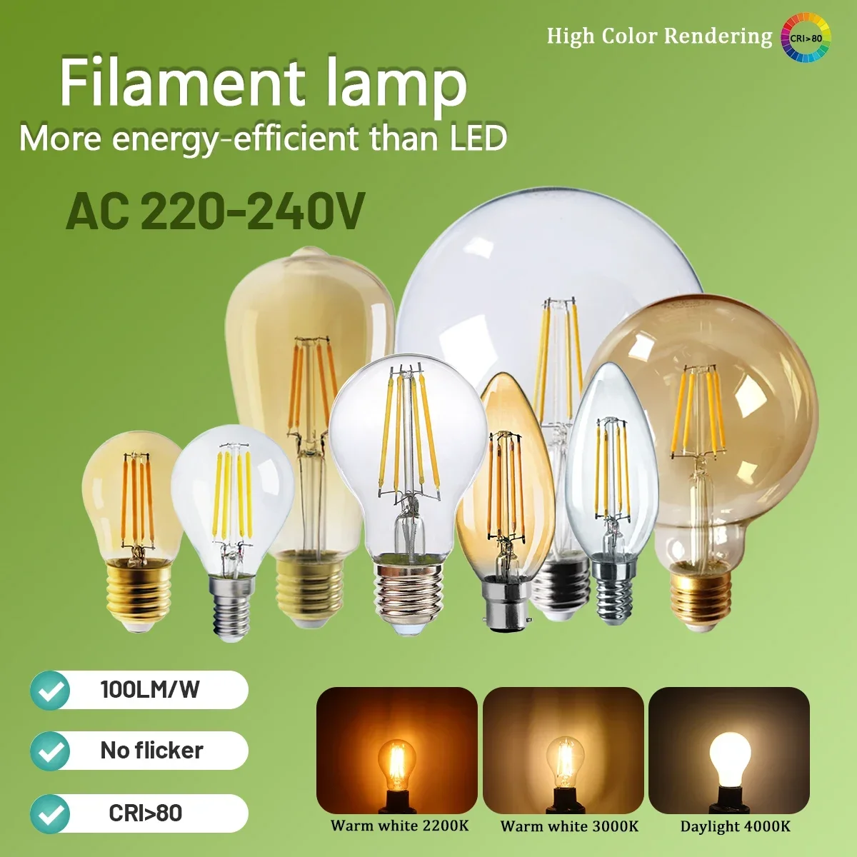 2PCS Vintage Edison Bulb 220V E27 E14 B22 Base Retro Incandescent Filament Lamp A60 G45 ST64 G80 G95 Antique Ampoule Light Bulb
2PCS Vintage Edison Bulb 220V E27 E14 B22 Base Retro Incandescent Filament Lamp A60 G45 ST64 G80 G95 Antique Ampoule Light Bulb