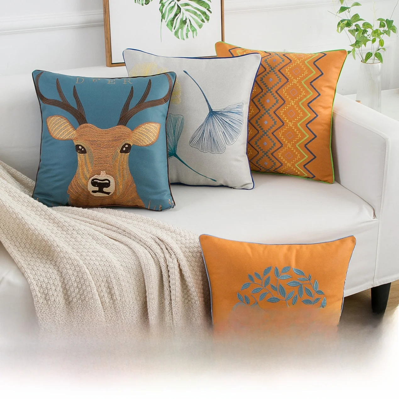 Orange Embroidered Tech Fabric Pillowcase Luxury Sofa Living Room Square Nordic Style Couch Pillow Cover without Insert
Orange Embroidered Tech Fabric Pillowcase Luxury Sofa Living Room Square Nordic Style Couch Pillow Cover without Insert