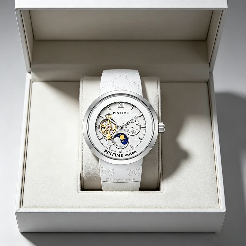 Luxury Men Mechanical Watch Automatic White Skeleton Sun Moon Phase Waterproof Sport Male Clock Relogio Masculino
Luxury Men Mechanical Watch Automatic White Skeleton Sun Moon Phase Waterproof Sport Male Clock Relogio Masculino