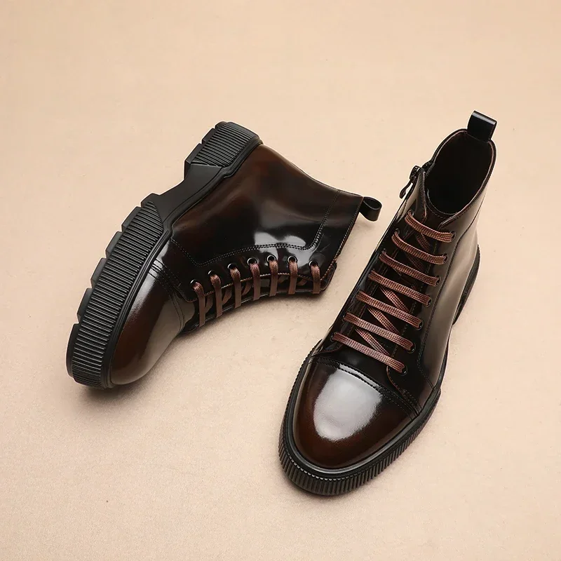 Autumn and Winter New Casual Men's Boots with Leather Thick Sole British Fashion High Top Lace Up Short Boots
Autumn and Winter New Casual Men's Boots with Leather Thick Sole British Fashion High Top Lace Up Short Boots