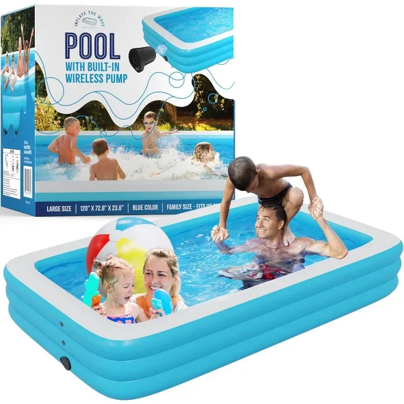 Blue Inflatable Swimming Pool Inflatable Kiddie Pool Family Pools for Kids Adults Self Inflating Backyard Blow Up Pool Toddlers
Blue Inflatable Swimming Pool Inflatable Kiddie Pool Family Pools for Kids Adults Self Inflating Backyard Blow Up Pool Toddlers