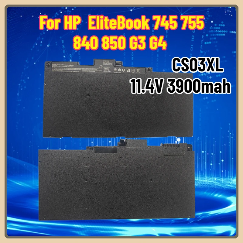 11.4V 46.5Wh CS03XL Battery FOR HP Elitebook 745 755 840 848 850 G3 G4, ZBook 15u G3 G4 TA03
11.4V 46.5Wh CS03XL Battery FOR HP Elitebook 745 755 840 848 850 G3 G4, ZBook 15u G3 G4 TA03