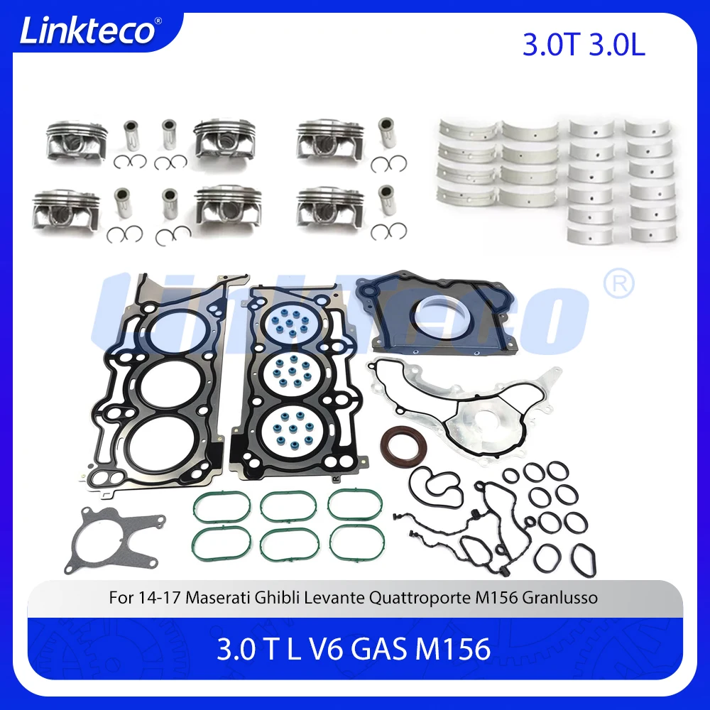 Полная прокладка двигателя STD, комплект основных подшипников поршневого кольца 3,0 T L GAS для Maserati Ghibli Levante Quattroporte M156 3.0T 3.0L 
Полная прокладка двигателя STD, комплект основных подшипников поршневого кольца 3,0 T L GAS для Maserati Ghibli Levante Quattroporte M156 3.0T 3.0L
