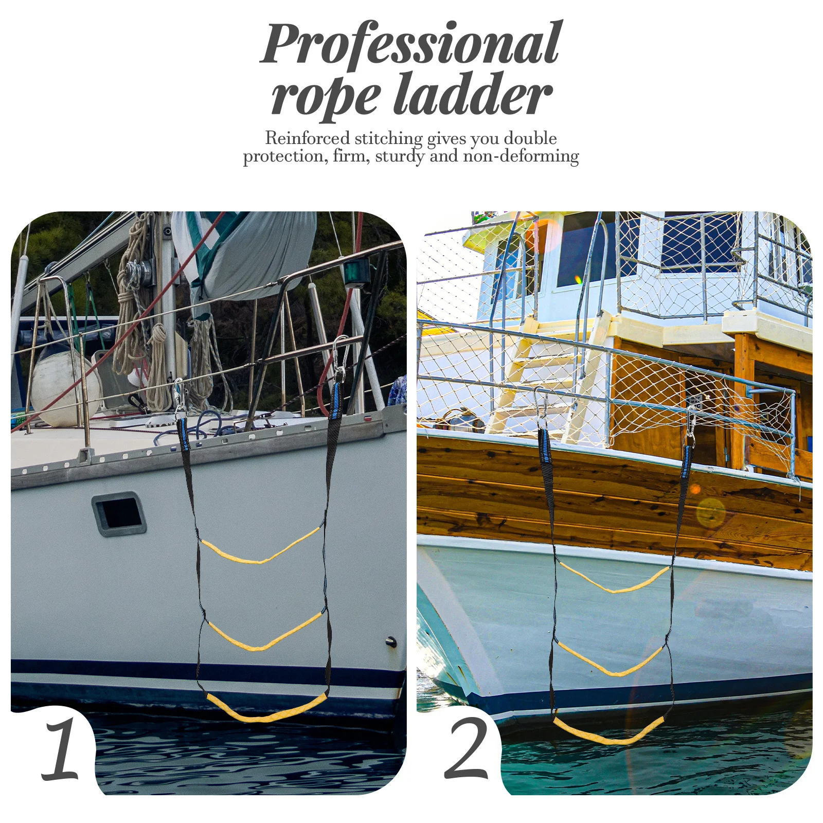 Supple Rope Ladder for Boat Foldable Design Convenient Ship Ladder Accessory for Kayak Canoe Dock Inflatable Craft Use
Supple Rope Ladder for Boat Foldable Design Convenient Ship Ladder Accessory for Kayak Canoe Dock Inflatable Craft Use