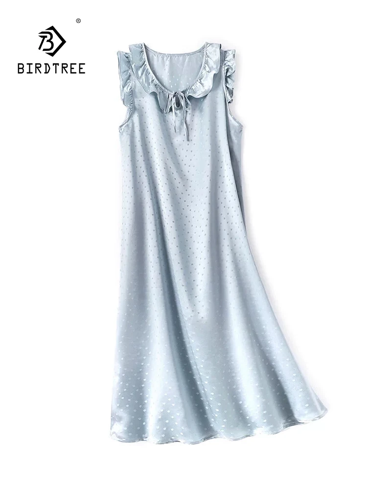 BirdTree-Silk Plain Satin Elegant Dress, Ruffled Flying Sleeve Dot, Women French Loose A-line Dress, 2026 Summer New D655101CC
BirdTree-Silk Plain Satin Elegant Dress, Ruffled Flying Sleeve Dot, Women French Loose A-line Dress, 2026 Summer New D655101CC