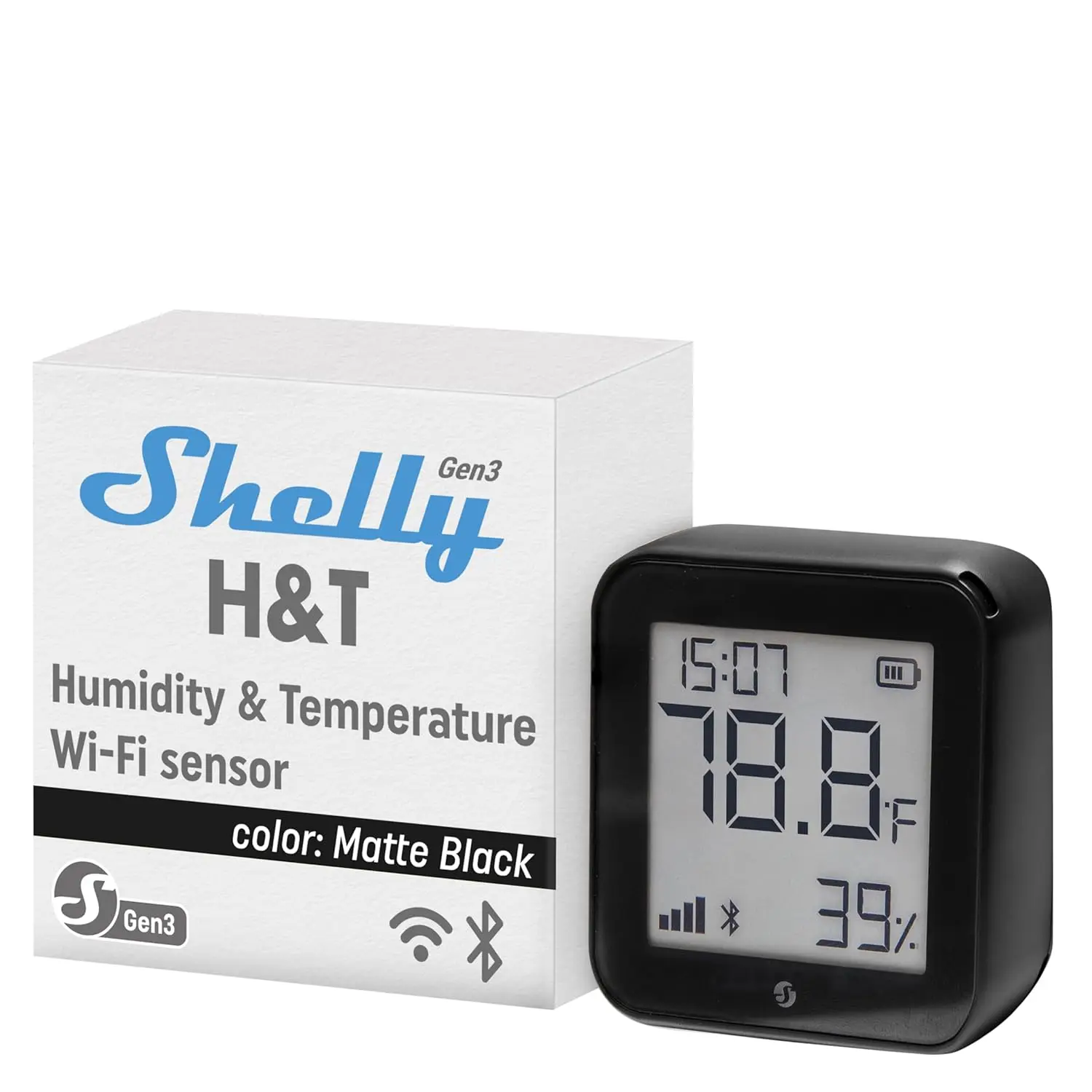 Shelly H&T Gen3 Black | Умный датчик температуры и влажности с Wi-Fi и Bluetooth, с дистанционным управлением и мониторингом через приложение | Умный дом
Shelly H&T Gen3 Black | Умный датчик температуры и влажности с Wi-Fi и Bluetooth, с дистанционным управлением и мониторингом через приложение | Умный дом