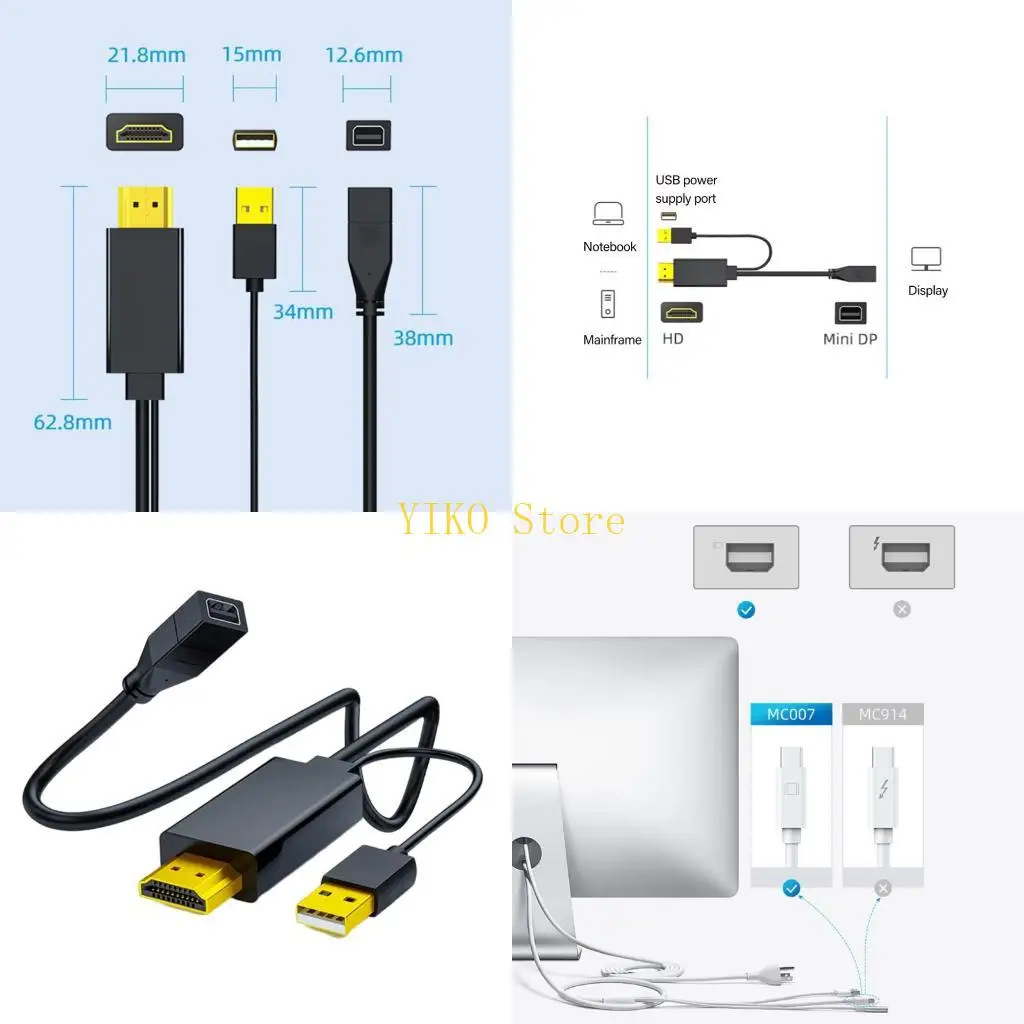 K32C Portable HDTV To Mini DP Adapter Cable 1M 4K UHD Conversion For Computers Tablets And External Monitors 100cm
K32C Portable HDTV To Mini DP Adapter Cable 1M 4K UHD Conversion For Computers Tablets And External Monitors 100cm