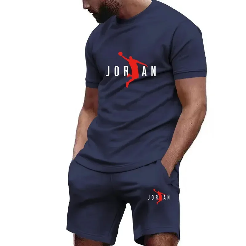 Summer fashion men's short-sleeved T-shirt sportswear set, outdoor running casual men's quick-drying top and shorts 2-piece set
Summer fashion men's short-sleeved T-shirt sportswear set, outdoor running casual men's quick-drying top and shorts 2-piece set