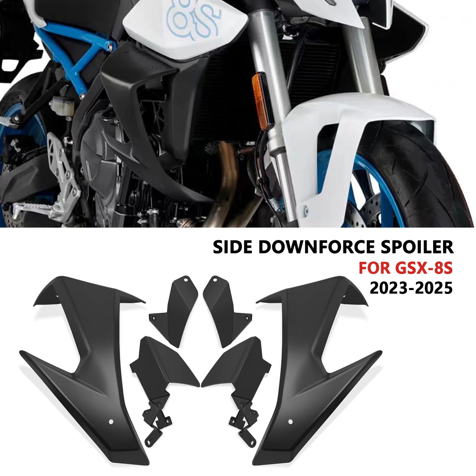 Для GSX8S 2025 GSX-8S 2024 2023, прижимная сила для мотоцикла, голые передние спойлеры, аэродинамическое крыло, комплект переднего спойлера
Для GSX8S 2025 GSX-8S 2024 2023, прижимная сила для мотоцикла, голые передние спойлеры, аэродинамическое крыло, комплект переднего спойлера