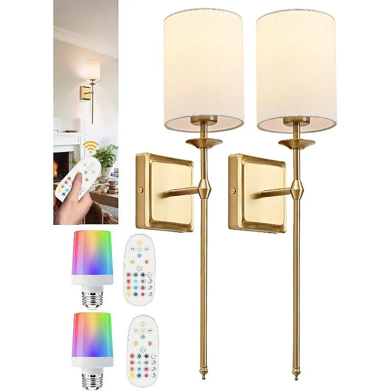 Battery Operated Wall Sconces Set of 2 Two Wireless Sconces BrassRechargeable Wall Lights Dimmable&RGB Battery Powered
Battery Operated Wall Sconces Set of 2 Two Wireless Sconces BrassRechargeable Wall Lights Dimmable&RGB Battery Powered