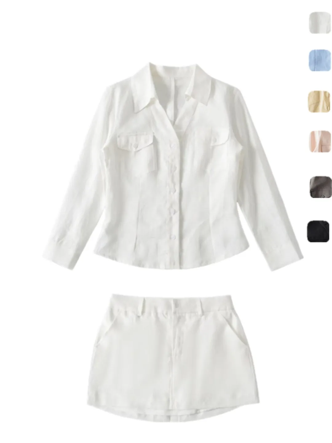 Oxygen Feeling Linen Wrap Bodycon Skirt And Shirt Set Long Sleeve V Neck Fashionable Street Style Women's Summer Outfit
Oxygen Feeling Linen Wrap Bodycon Skirt And Shirt Set Long Sleeve V Neck Fashionable Street Style Women's Summer Outfit