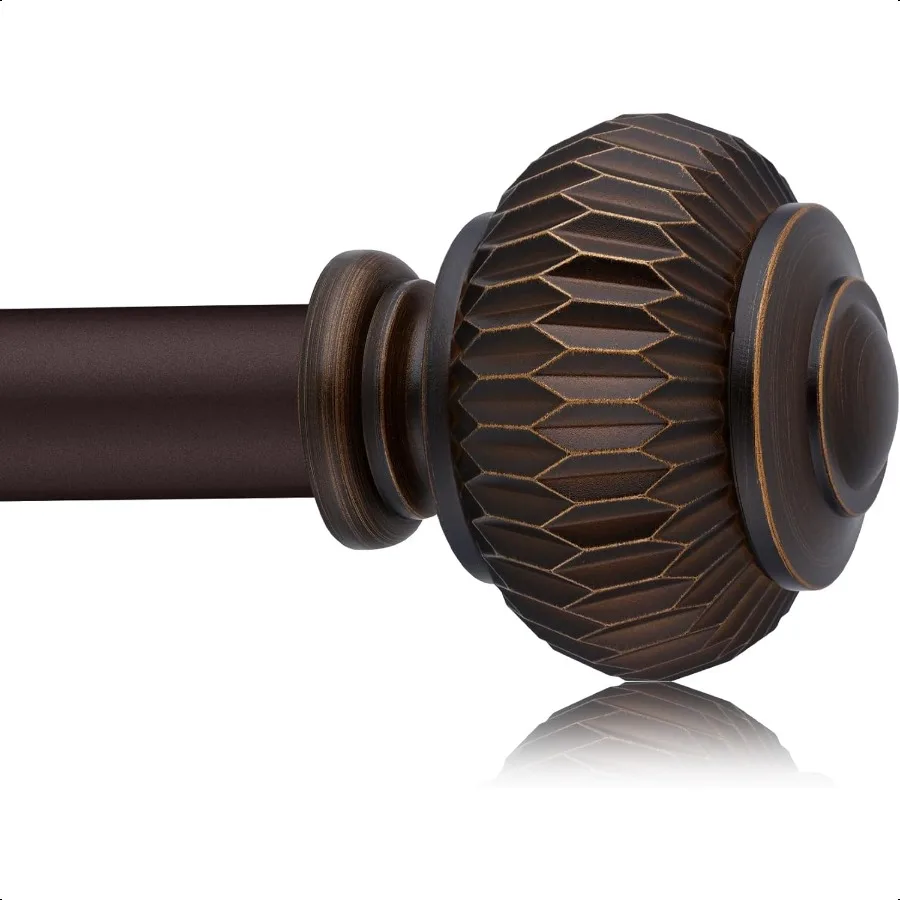 Bronze 1 Inch Adjustable Heavy Duty Curtain Rods with Lantern Ball Finials Window Treatment Single Rods 
Bronze 1 Inch Adjustable Heavy Duty Curtain Rods with Lantern Ball Finials Window Treatment Single Rods