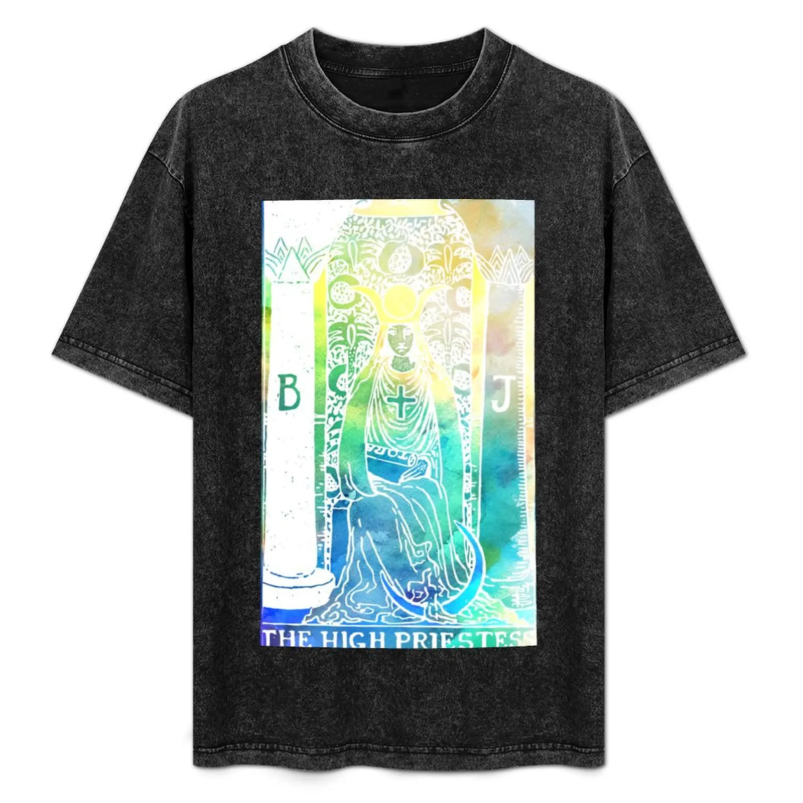 Soft Watercolour Tarot Print - The High Priestess T-Shirt Active Sports Short Sleeve Cotton Shirt
Soft Watercolour Tarot Print - The High Priestess T-Shirt Active Sports Short Sleeve Cotton Shirt