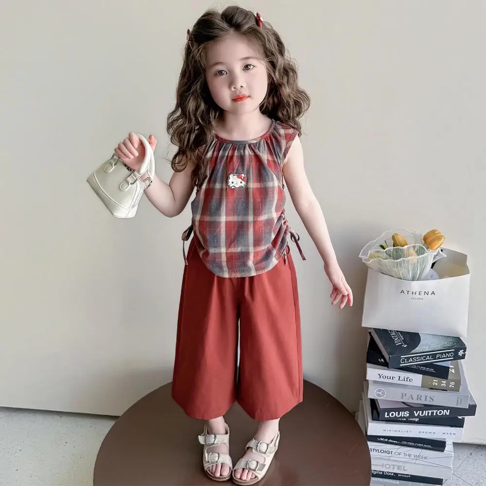 Sanrio Hello Kitty Girls Plaid Suit Summer 2026Kids Cartoon Vest Summer Clothes Baby Western Fashion 2Pc Set Sports Party Street
Sanrio Hello Kitty Girls Plaid Suit Summer 2026Kids Cartoon Vest Summer Clothes Baby Western Fashion 2Pc Set Sports Party Street
