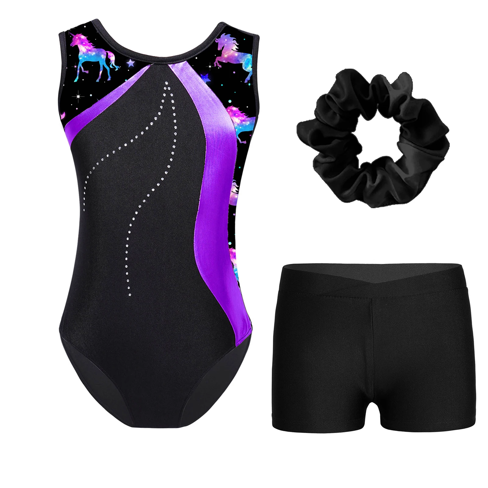 Kids Girls Sleeveless Printed Leotard with Shorts Hair Band for Ballet Dance Gymnastics Figure Skating Workout Stage Performance
Kids Girls Sleeveless Printed Leotard with Shorts Hair Band for Ballet Dance Gymnastics Figure Skating Workout Stage Performance