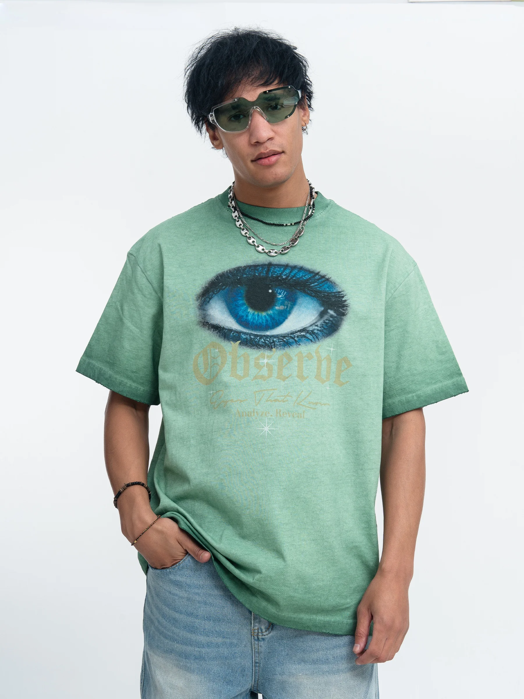 Washed American Retro Gradient Hole Torn Men's Short Sleeve T-Shirt Summer Youth Fashion Loose Fit Cotton round Neck Print
Washed American Retro Gradient Hole Torn Men's Short Sleeve T-Shirt Summer Youth Fashion Loose Fit Cotton round Neck Print