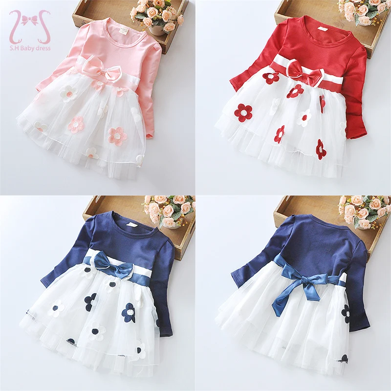 Spring Children Clothes Flower Baby Girls Dresses Long Sleeve Bow Knot Toddler Birthday Party Princess Evening Dress 1 To 4 Y
Spring Children Clothes Flower Baby Girls Dresses Long Sleeve Bow Knot Toddler Birthday Party Princess Evening Dress 1 To 4 Y