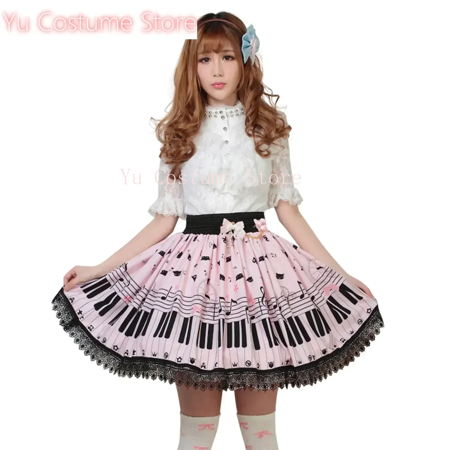 Kawaii Sweet Girl Pink Polyester Lace Piano Keybord Printed Lolita Skirt Pink Skirt Yu Costume
Kawaii Sweet Girl Pink Polyester Lace Piano Keybord Printed Lolita Skirt Pink Skirt Yu Costume