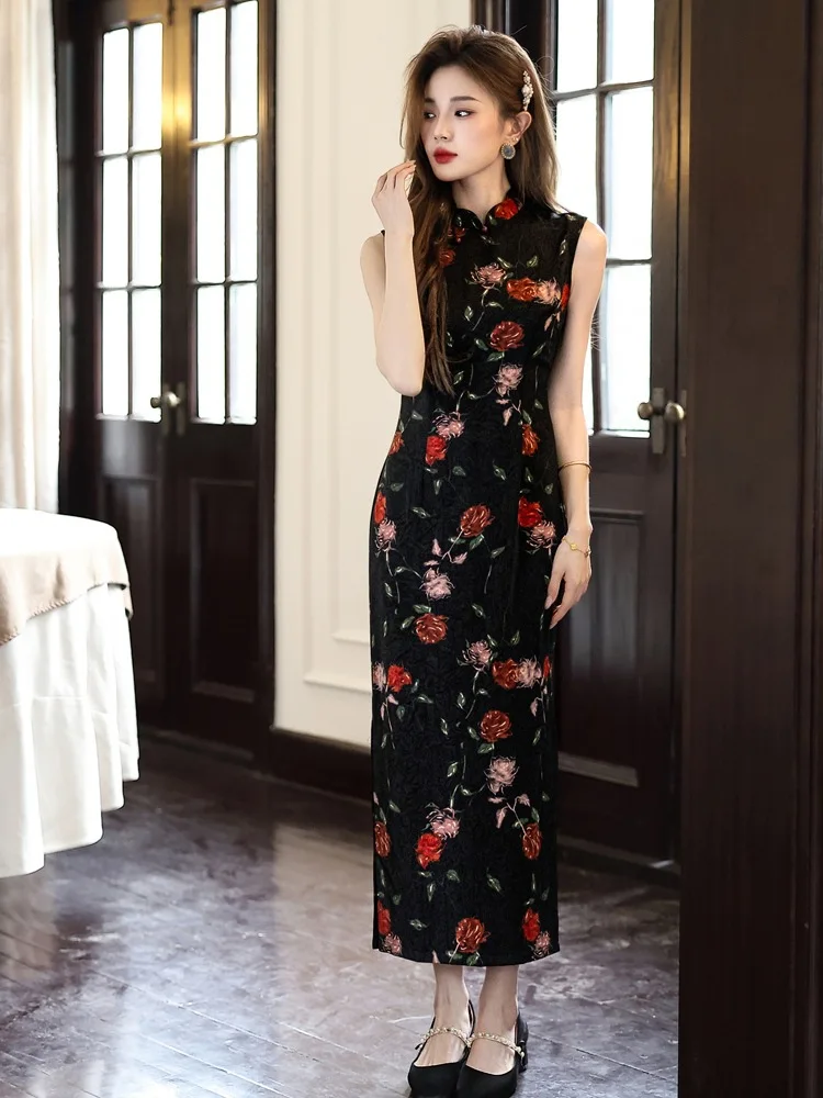 Retro Old Shanghai New Chinese Qipao 2026 Sleeveless New Temperament Black Modified Dress Qipao
Retro Old Shanghai New Chinese Qipao 2026 Sleeveless New Temperament Black Modified Dress Qipao
