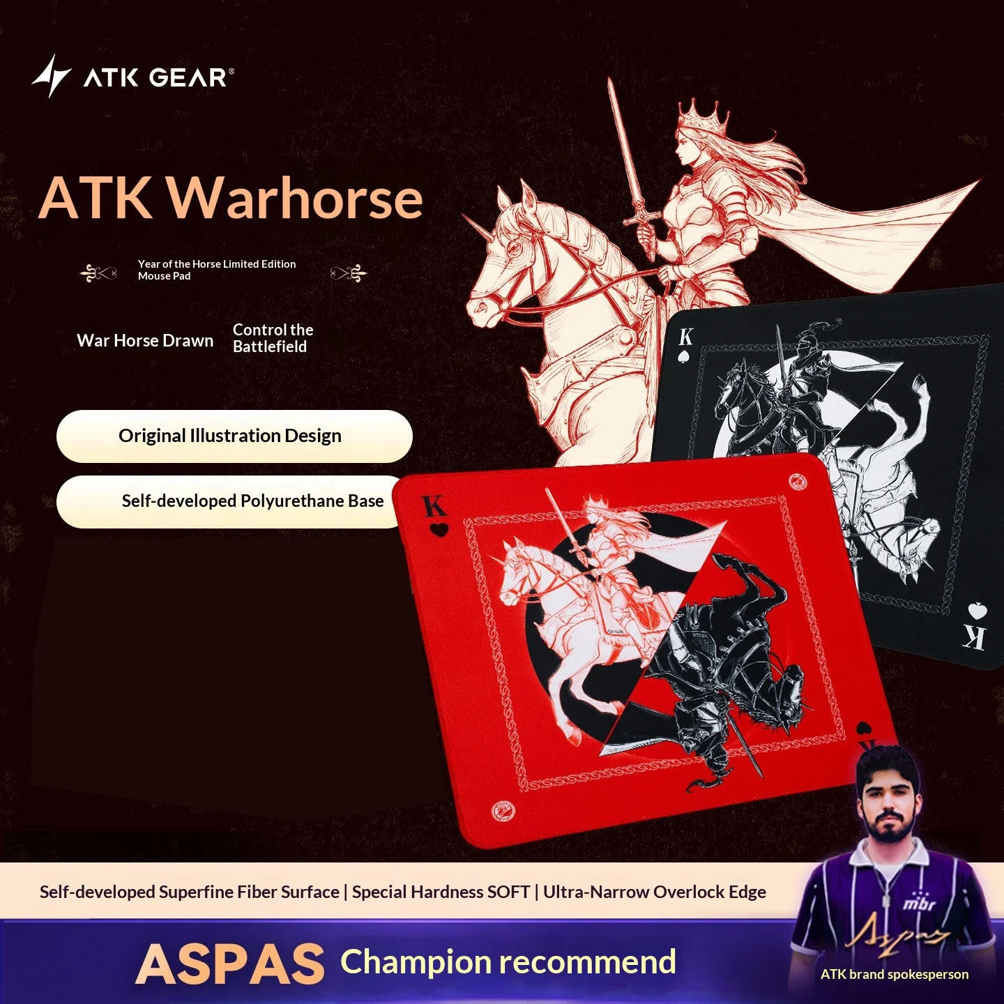 Custom ATK War Horse Mousepad SOFT FPS Gaming Mousepad Illustration Neutral Balance Mouse Pad for Valorant CSGO PC Gamer Office
Custom ATK War Horse Mousepad SOFT FPS Gaming Mousepad Illustration Neutral Balance Mouse Pad for Valorant CSGO PC Gamer Office