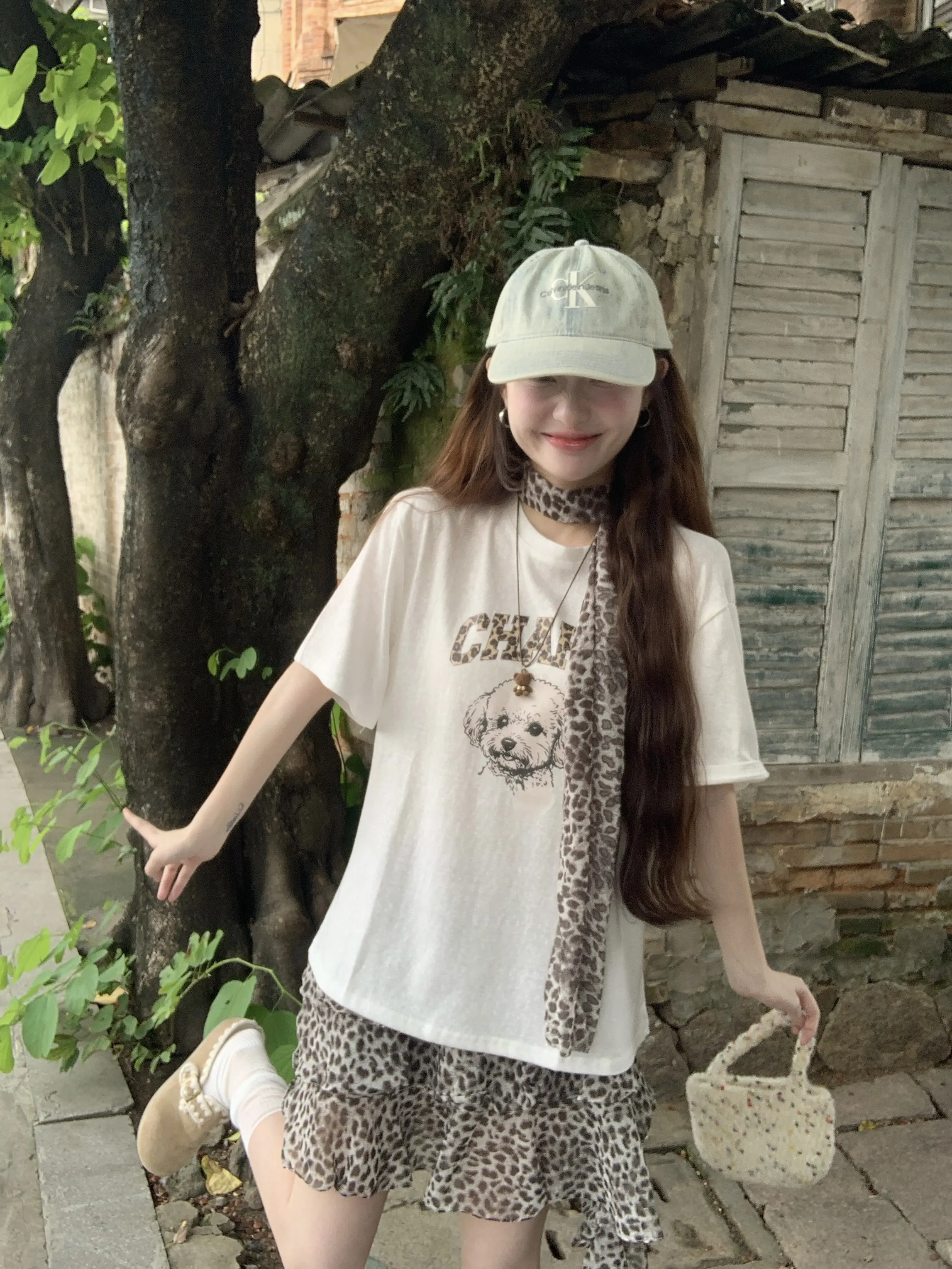 Casual Print Short Sleeve T-Shirt And High Waist Skirt Two Piece Set for Women Summer Leopard Print Skirt Cake Skirt
Casual Print Short Sleeve T-Shirt And High Waist Skirt Two Piece Set for Women Summer Leopard Print Skirt Cake Skirt