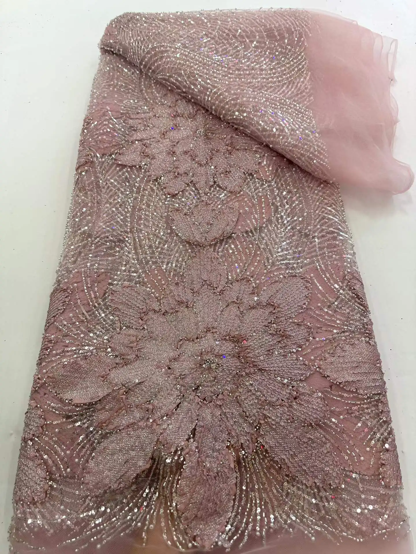 2026 High Quality African Sequins Beaded Lace Fabric Luxury for Wedding Dress French Nigerian Groom 5 Yards
2026 High Quality African Sequins Beaded Lace Fabric Luxury for Wedding Dress French Nigerian Groom 5 Yards