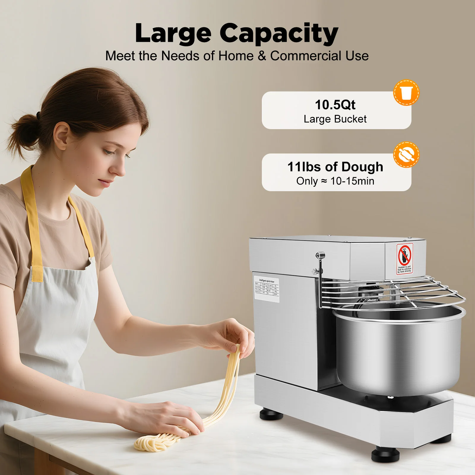 Commercial-Grade 2.6Gal Dough Kneading Machine with 750W Copper Motor & Spiral Stirring for Home & Bakery
Commercial-Grade 2.6Gal Dough Kneading Machine with 750W Copper Motor & Spiral Stirring for Home & Bakery