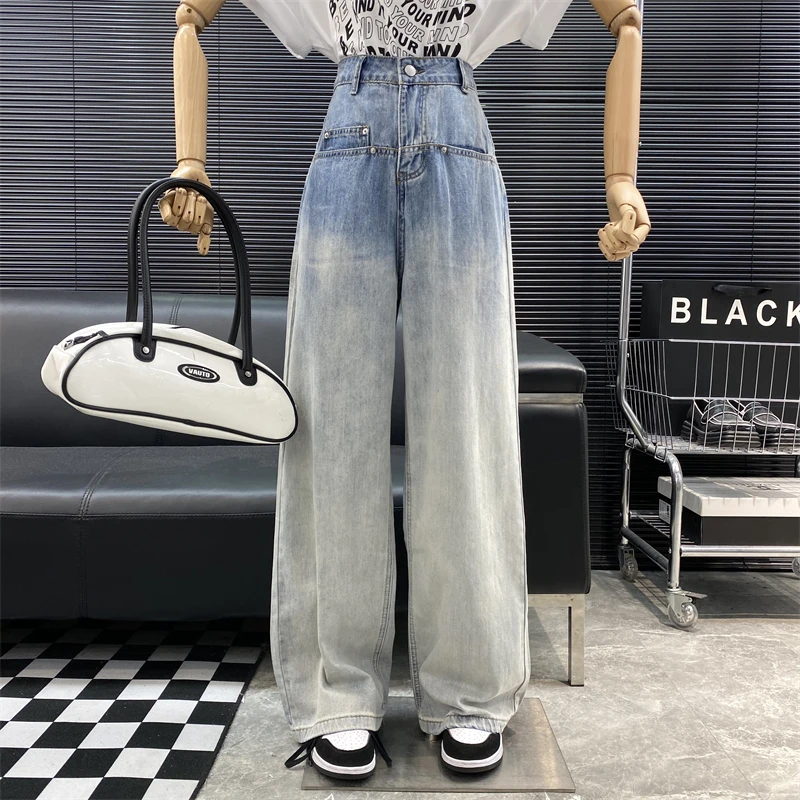 New 2022 Designer new style Famous brand Light washed High waist straight jeans Personality pocket Loose Wide leg pants
New 2022 Designer new style Famous brand Light washed High waist straight jeans Personality pocket Loose Wide leg pants