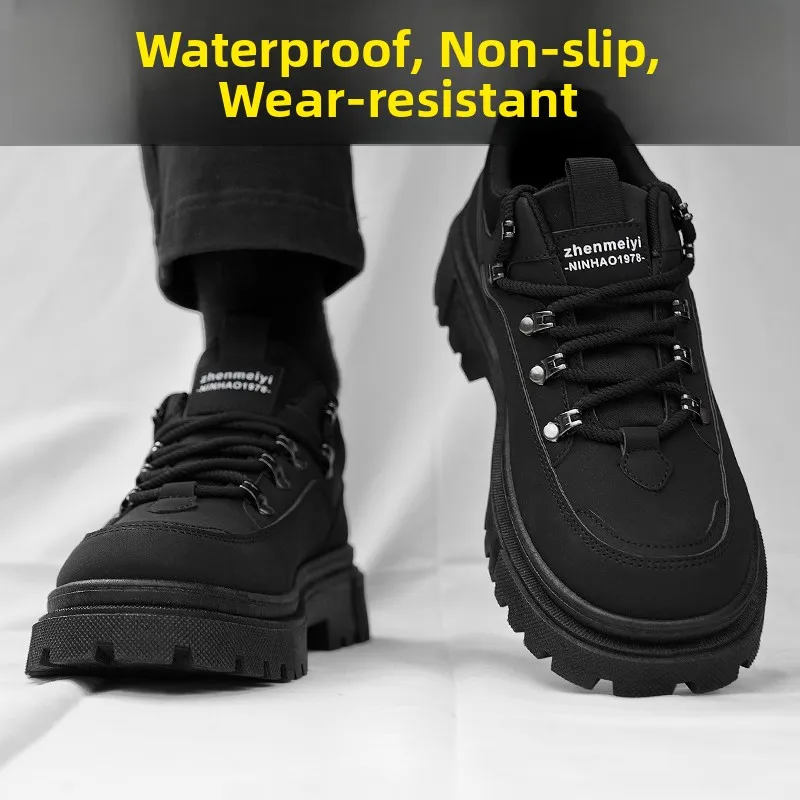 Pure Black Men's Shoes Anti-Slip Waterproof Oil-Resistant Chef Work Shoes Breathable Sports Kitchen Labor Protection Leather ...
Pure Black Men's Shoes Anti-Slip Waterproof Oil-Resistant Chef Work Shoes Breathable Sports Kitchen Labor Protection Leather ...