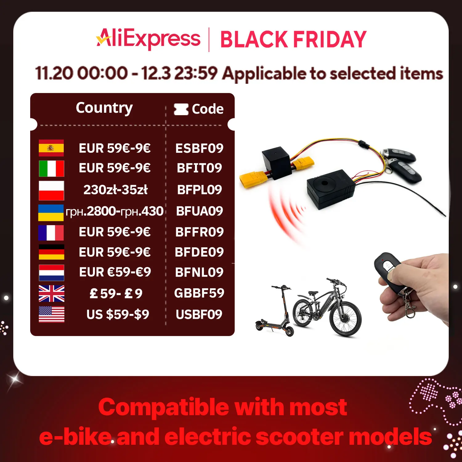 Universal Hidden Anti-theft Alarm Suitable for Electric Scooters, Bicycles, Power Outage Protection with Relay, Remote Control
Universal Hidden Anti-theft Alarm Suitable for Electric Scooters, Bicycles, Power Outage Protection with Relay, Remote Control