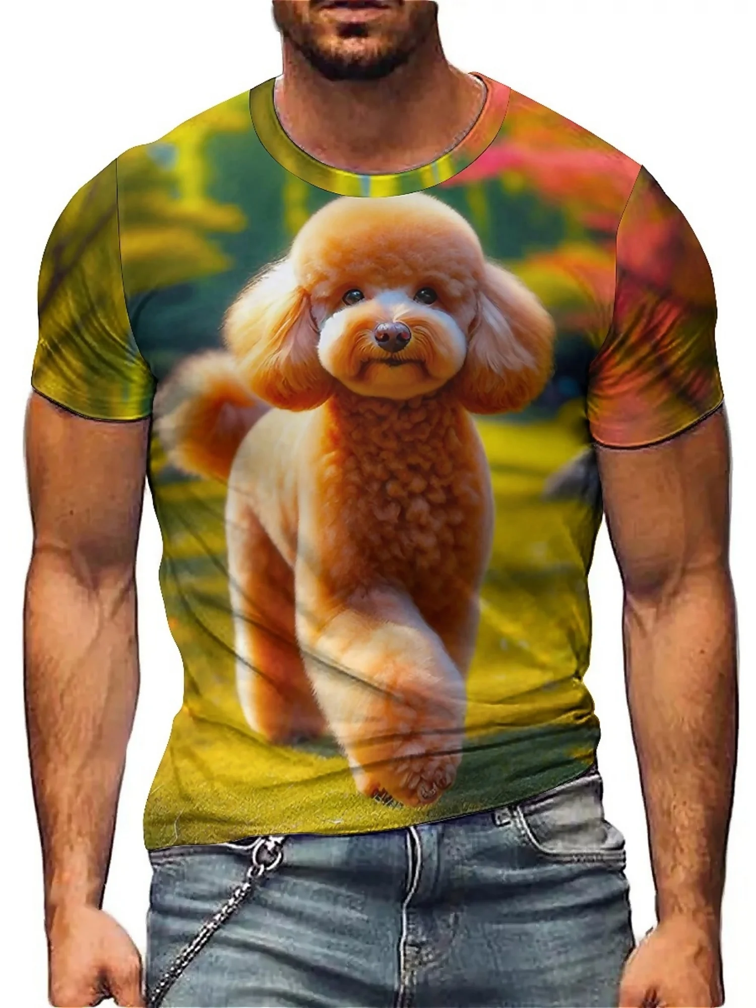 Spring/Summer Men's & Women's Tie-Dye 3D Printed T-Shirt - Soft Polyester Fabric, Cute Poodle Graphic
Spring/Summer Men's & Women's Tie-Dye 3D Printed T-Shirt - Soft Polyester Fabric, Cute Poodle Graphic