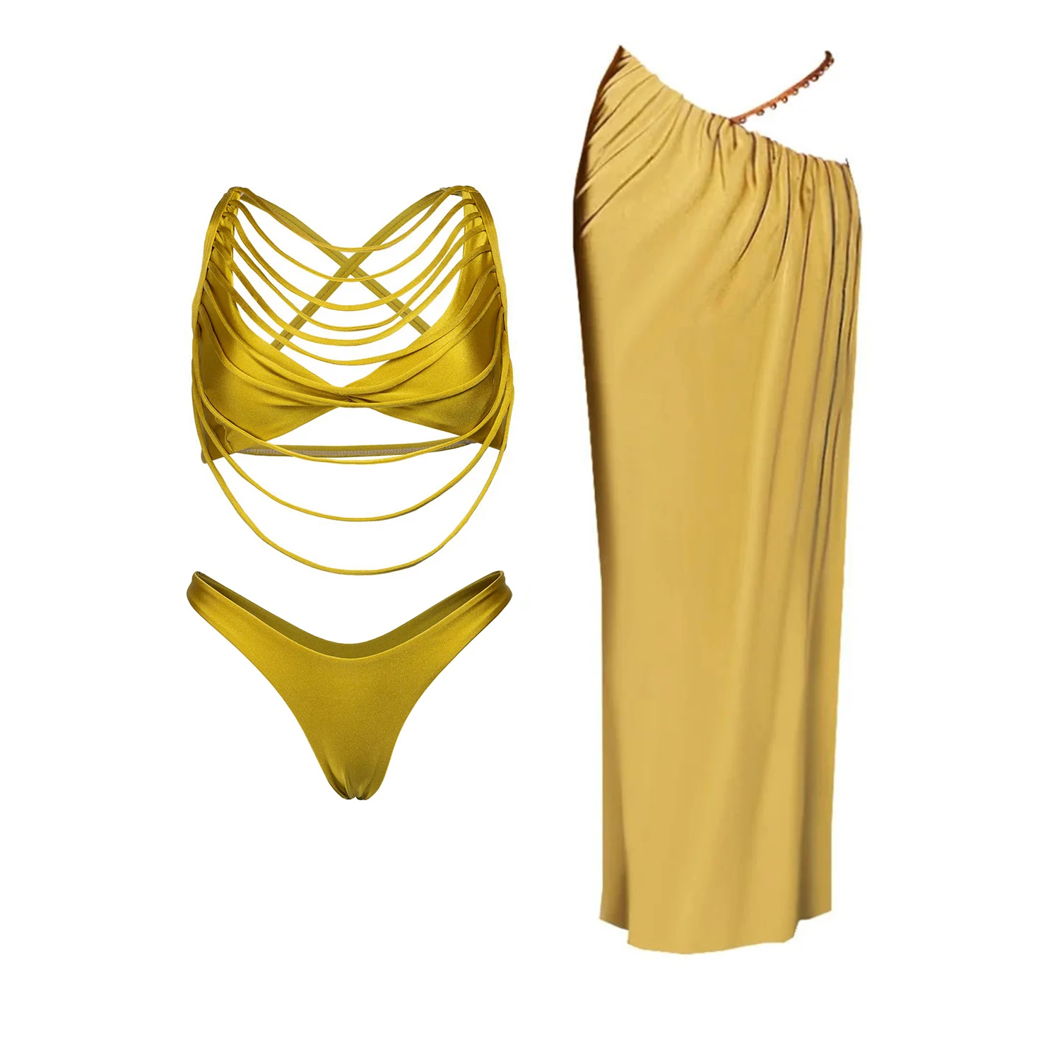 New 3Pcs Crochet Bikini With Long Skirt Sexy Swimsuit Women Swimwear Female Cut Out Biquini Swimming Suit Bodysuit Beachwear 
New 3Pcs Crochet Bikini With Long Skirt Sexy Swimsuit Women Swimwear Female Cut Out Biquini Swimming Suit Bodysuit Beachwear