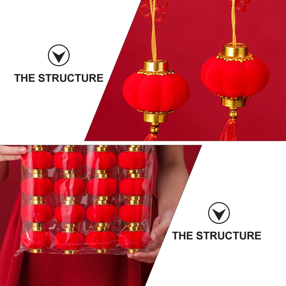 16pcs Red Lanterns Small Flocking naments Spring Festival Decor Chinese New Year Party Wedding Hanging Table Lamp
16pcs Red Lanterns Small Flocking naments Spring Festival Decor Chinese New Year Party Wedding Hanging Table Lamp