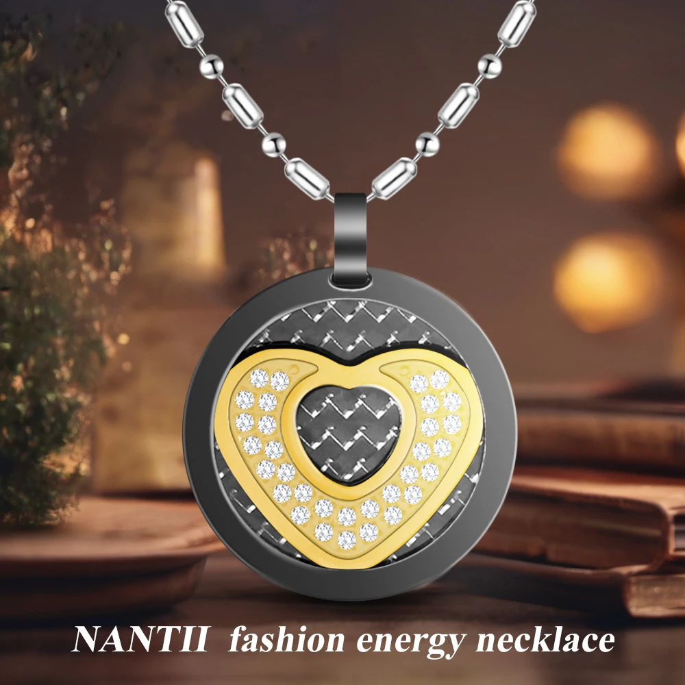 Surgical Grade Diamond Pendant for Women Titanium Steel Heart Necklace Fashion Carbon Fiber Backing Energy Jewelry Best Gift
Surgical Grade Diamond Pendant for Women Titanium Steel Heart Necklace Fashion Carbon Fiber Backing Energy Jewelry Best Gift