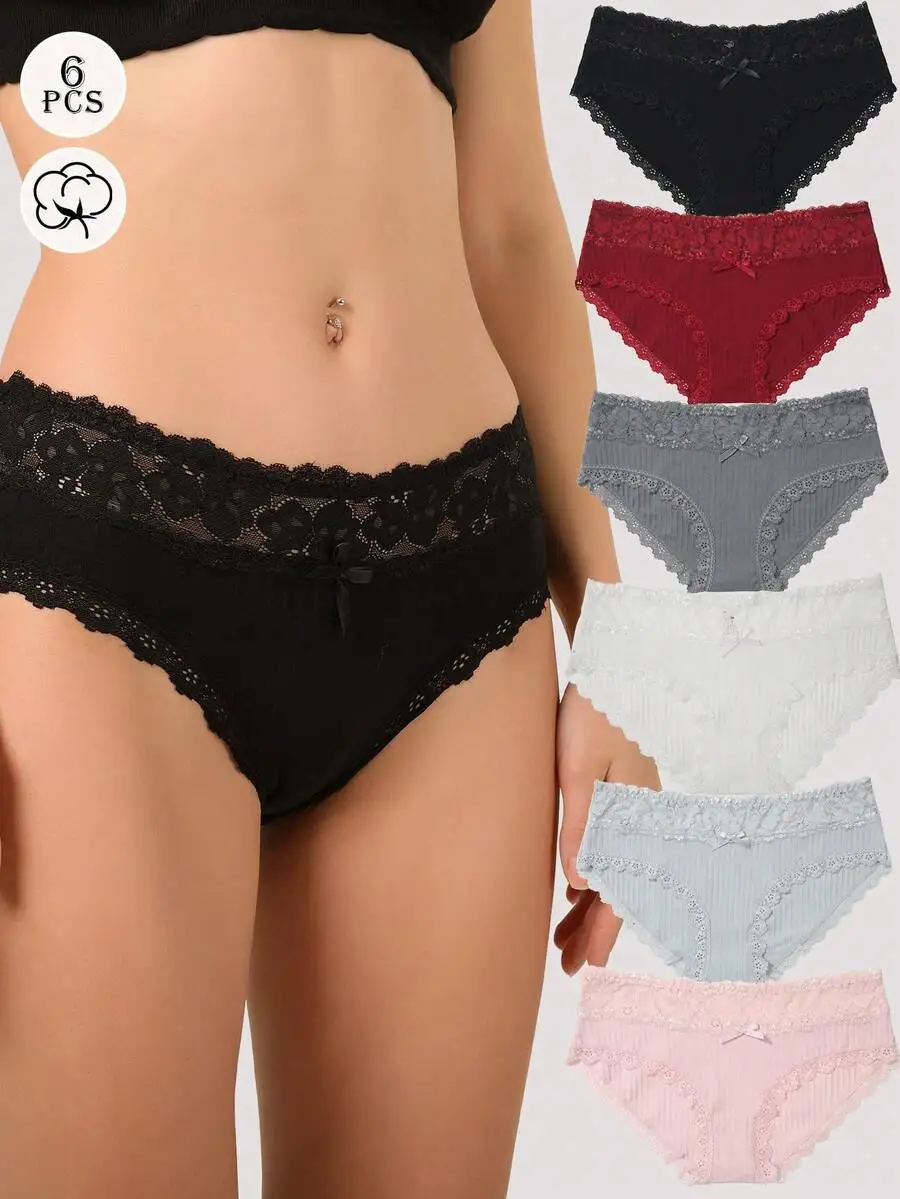6 Packs Women Cotton Lace Bikini Panties Breathable Underwear S To XL
6 Packs Women Cotton Lace Bikini Panties Breathable Underwear S To XL