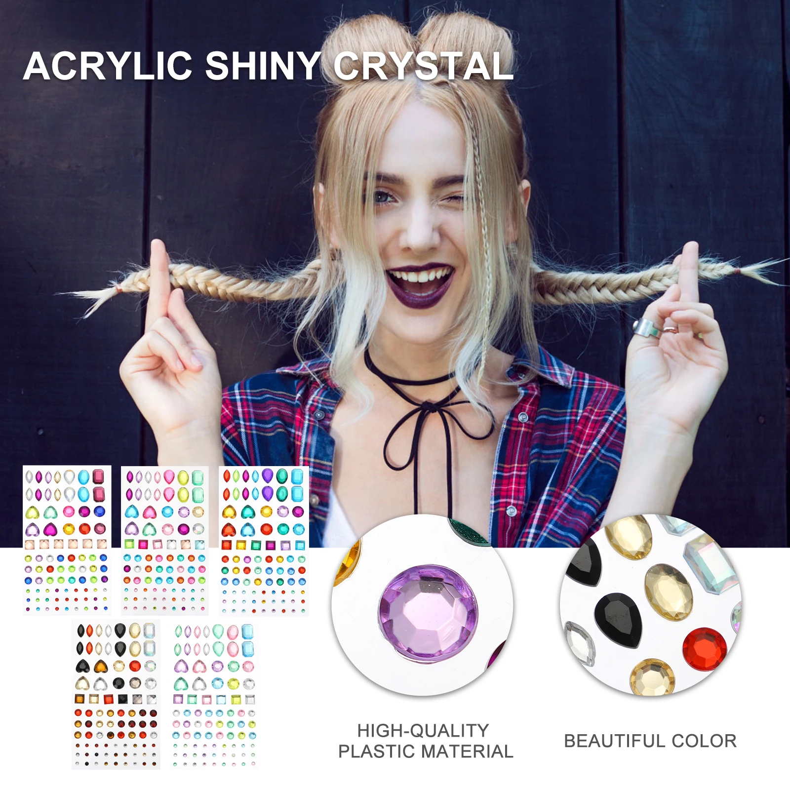 6 Sheets Sticker Decoration Crystal Stickers Jewel Scrapbook Black Rhinestones Plastic Sparkly Child
6 Sheets Sticker Decoration Crystal Stickers Jewel Scrapbook Black Rhinestones Plastic Sparkly Child